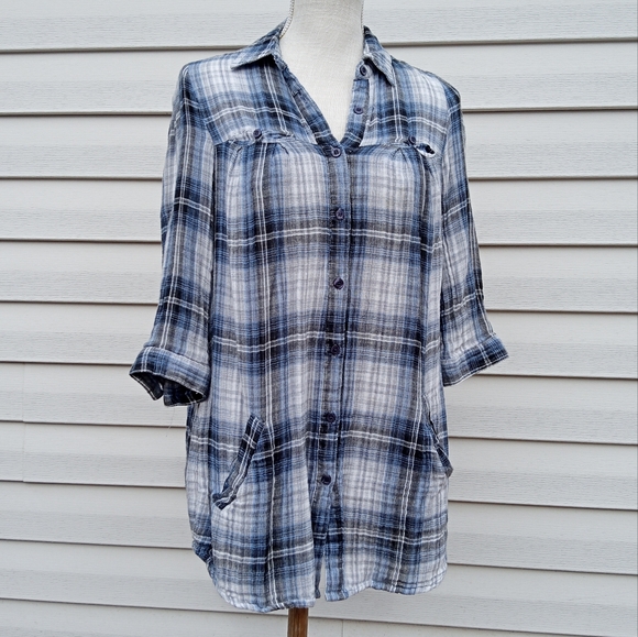 Small 90's Plaid Tunic w Pockets! Great Condition! - Picture 2 of 6